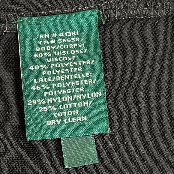 Lauren Ralph Lauren Black Lace‎ Sleeveless Top Sz M Classic Basic - Picture 6 of 6